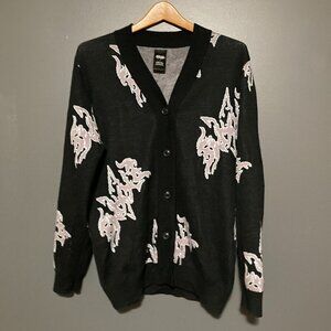 Swixxz by Maggie Lindeman Womens Size M Black Lighting Cardigan Heavy Goth 90s